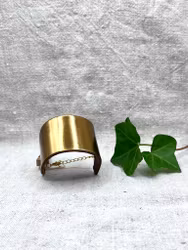 Läderarmband "Cleo" brun-guldig, blank, nr 19