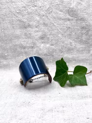Läderarmband "Cleo" havsblå, blank, nr 27