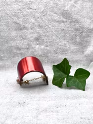 Läderarmband "Cleo" röd, blank, nr 34