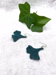 Mörkgrön "Ginkgo" - mockaörhängen