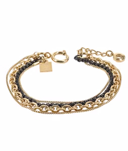 Astrid & Agnes Bonita flerradigt armband guld och svart
