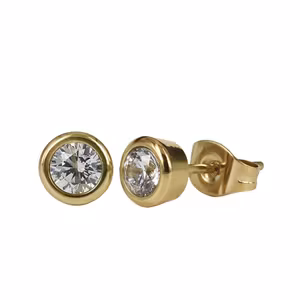 Astrid & Agnes Lilly örhängen i med 7 mm kristall guld