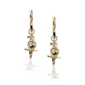 parrot hoop örhänge gold Ioaku