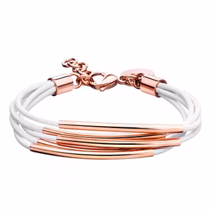 Elixa Armband roseguld plated armband vitt lader