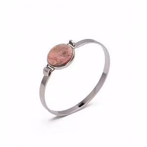 Bud to Rose armband i stål och rodonit
