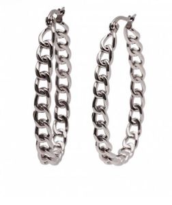 Bud to Rose CHain Hoop Earring