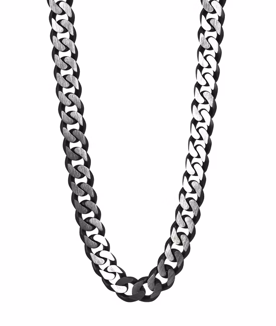 Texas kraftig pansarkedja halsband i stål och svart från Arock