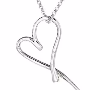 Vackert designat hjärta med silverkdja