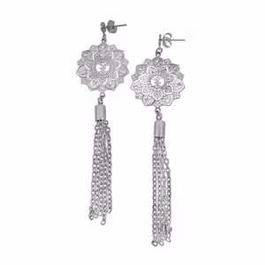 Yggdrasil Mini Tassel Mandala örhängen i stål