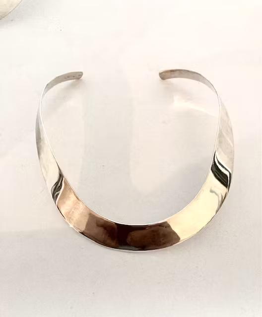Vintage CHoker  halsring i äkta silver Liga Design EriCsson Ur och Guld