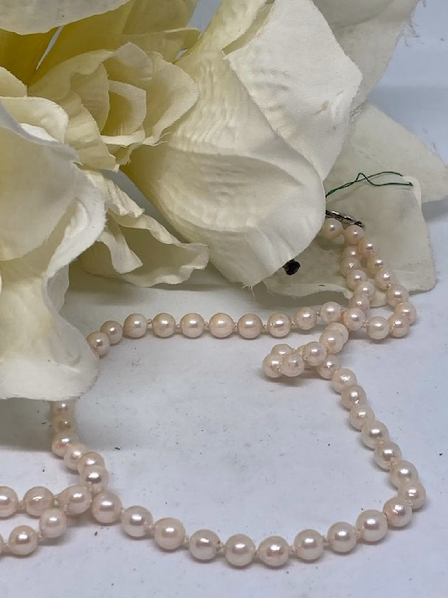 Sötvatten collier med silverlås 60 cm
