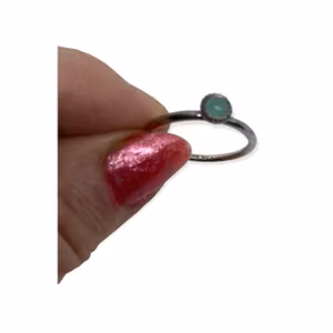 Spinning silverring med turkosfärgad sten