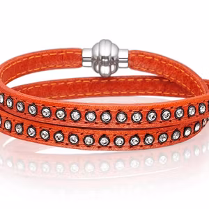 Sif Jakobs Arezzo 2-radigt Orange läderarmband