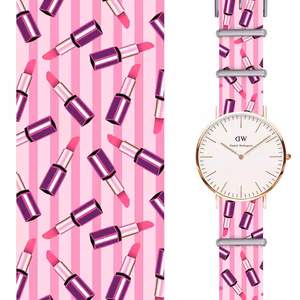 Jacob Mille Klockarmband -mönster rosa läppstift