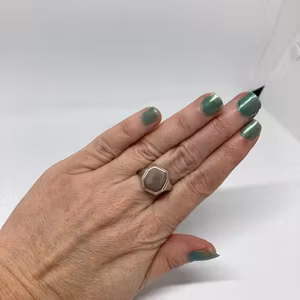 Vintage Unisex silverklackring unisex Strl 53