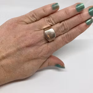 Vintage Unisex silverklackring Strl 58,5