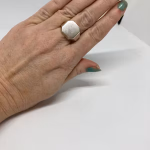 Vintage Unisex silverklackring Strl 58