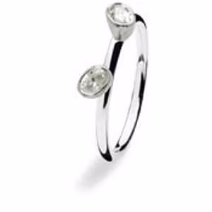 Spinning  silverring 2 stenar strl 49