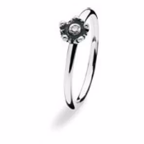 Spinning silverring med mörktonad blomma hos EriCsson Ur och Guld