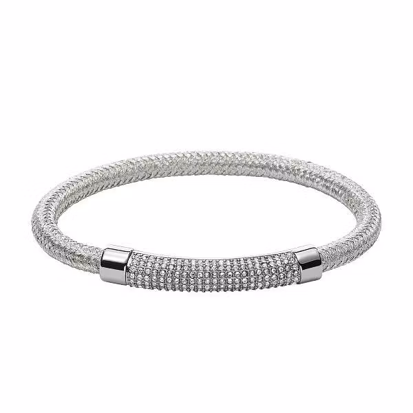 Fossil smycken armband stål med zirkoner,
