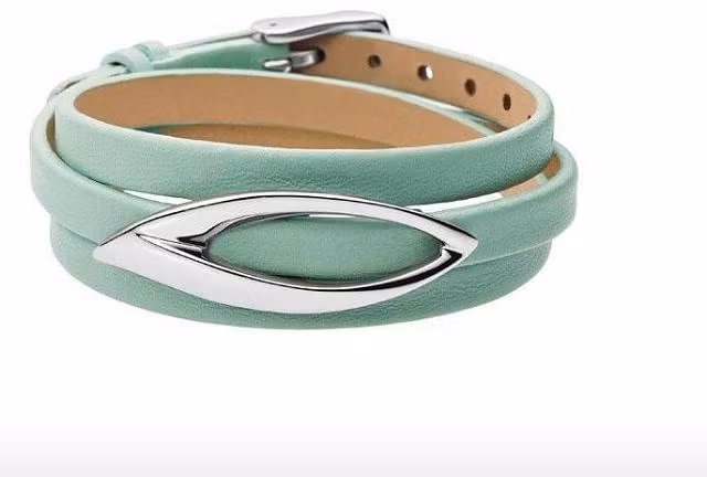 Fler radigt mint grönt armband med en detalj i stål från Skagen