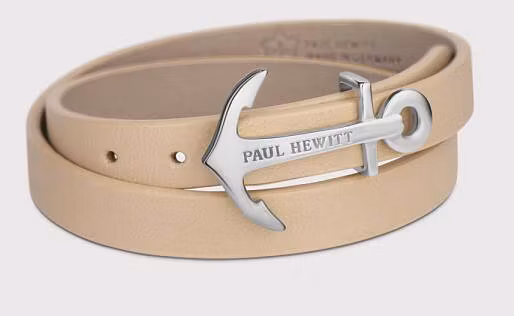 Hazelnuts färgat läderarmband med ett ankare som lås Northbound Paul Hewitt