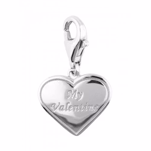 Vacker liten berlock hjärfta med gravyr MY Valentine