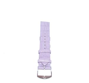 Klockarmband ljuslila präglat läderarmband