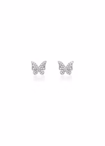 Butterfly sparkle studs silver Ioaku