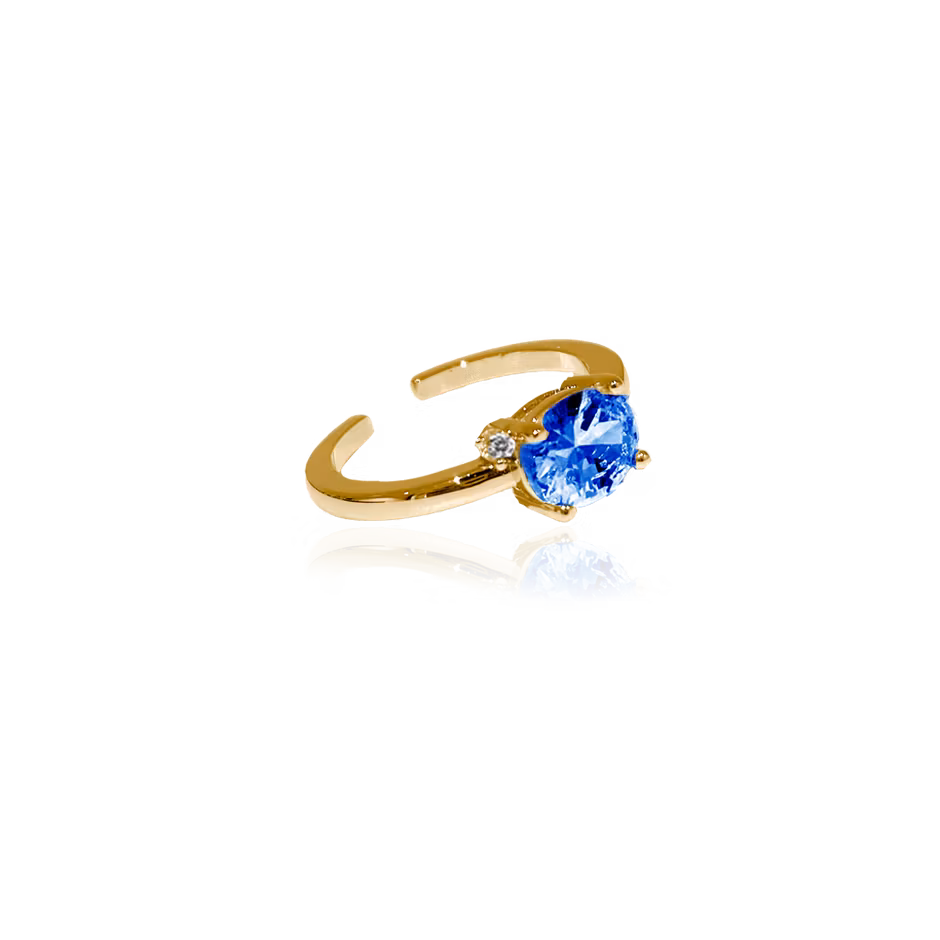 Geisha ring guld blå Ioaku