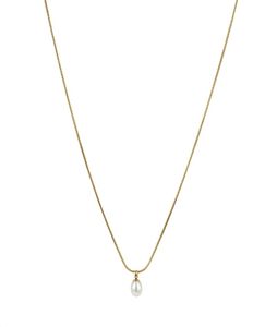 Palma Singel kort halsband guld pärla Astrid & Agnes