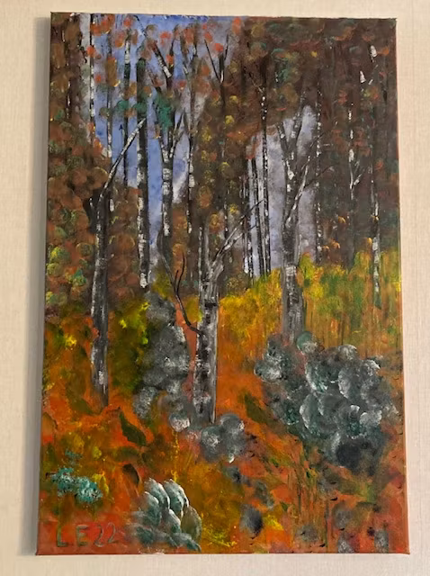 Hösten acrylmålning på canvasduk Målas av Lisbeth Ericsson hos EriCsson Ur och Guld JemasMix