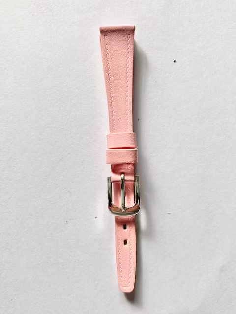 Barnklockarmband rosa. Material Läder med stålspänne. Bredd 12 mm