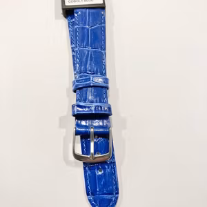 Klockarmband  präglat croco/calf coboltblå
