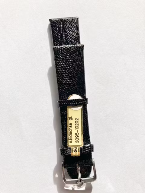 Klockarmband i svart äkta ödleskinn hos outlet jemasmix ericssonurochguld
