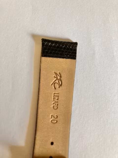 Svart klockarmband Ödleskinn gult metallspänne Outlet Ericsson uroch guld
