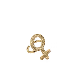 Female sparkling symbol ring gold - Guldring med feministisk symbol"