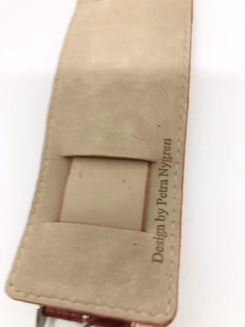 Vintage präglat vinrött läder klockarmband Hos Ericsson Ur och Guld