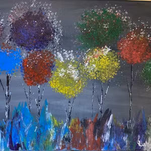 "Fantasy colours" akrylmålning av Lisbeth Ericsson