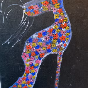 "Highheels" akrylmålning av Lisbeth Ericsson