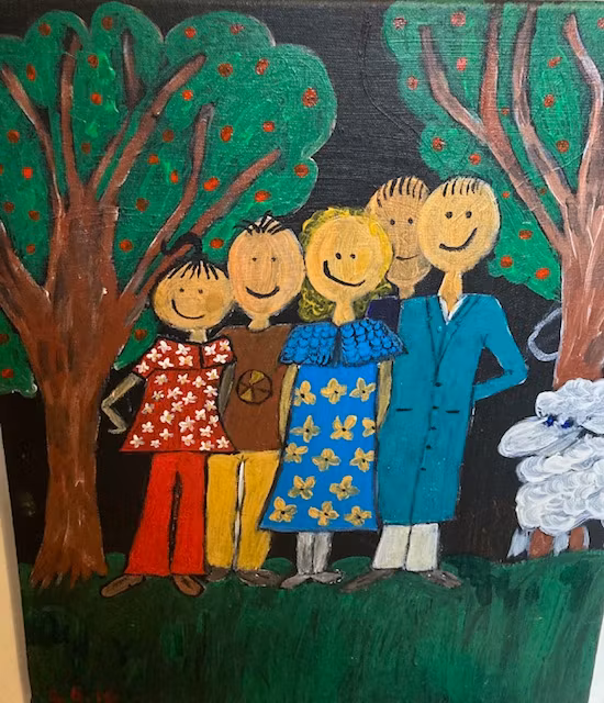Naivistisk akrylmålning The Family av Lisbeth Ericsson www.ericssonurochguld.se Galleri