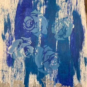 Blue roses akrylmålning