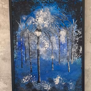Den blå skogen akrylmålning av Lisbeth Ericsson
