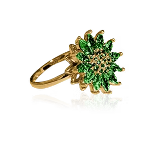 Queen BI-Star Guidance ring grön guld Ioaku