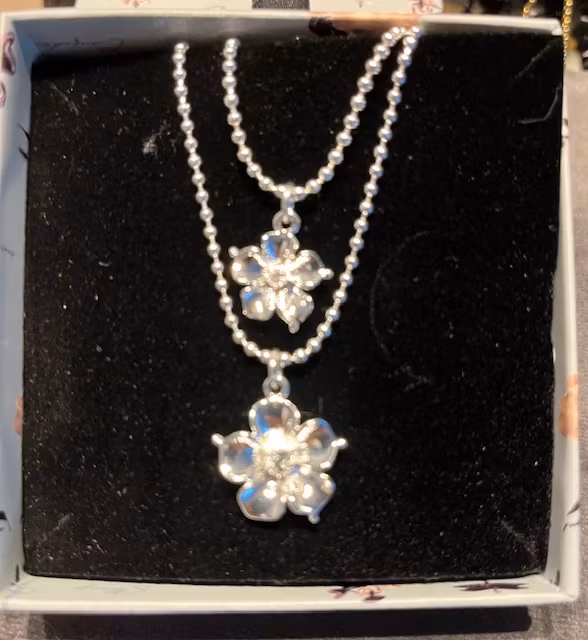 la fleur halsband dubbelt silver ioaku