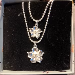 La Fleur Dubbel Halsband Silver Ioaku