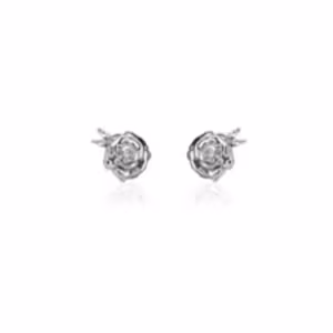 Ioaku nostalgie örhänge studs ros silver