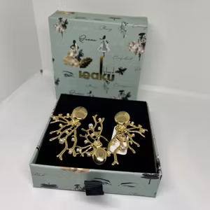 Smyckesset guld örhänge ring Opal Branch Ioaku