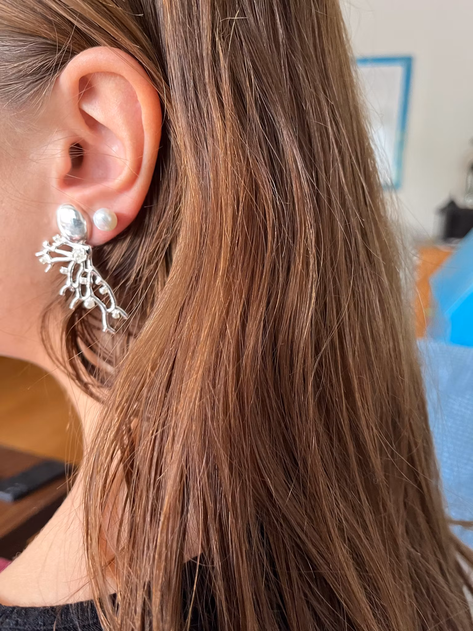 Örhängen opal branch silver ioaku