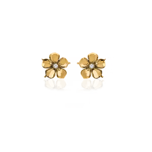 La Fleur Stud Örhängen i Guld Ioaku Eleganta